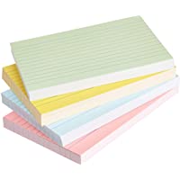 Amazon Basics - fichas de cartulina con rayas- tamaño A6- Varios colores (Paquete de 200)